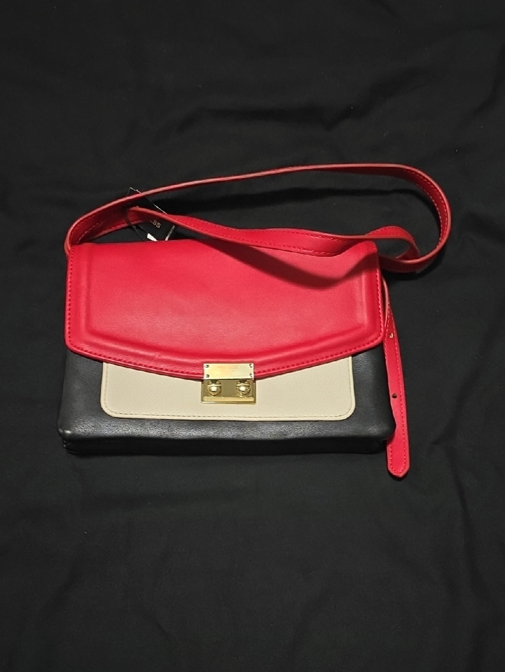 Express Red, Black & Cream Colorblock Crossbody Bag